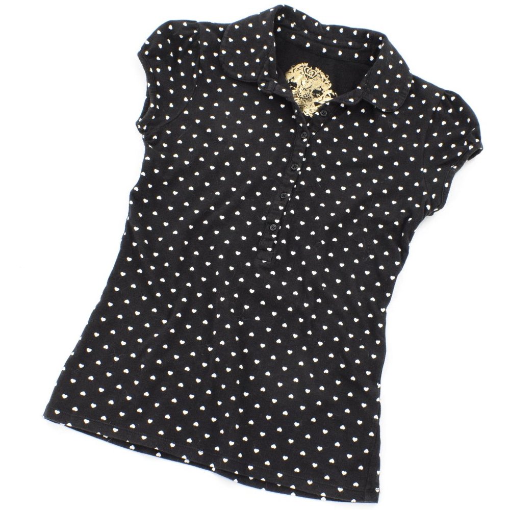 Love by Design White Hearts Knit Top M (Juniors)